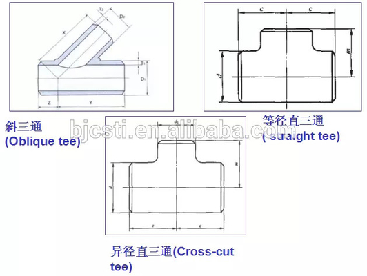 Manufacturer Grade2  Titanium tee for titanium pipe fittings Connector